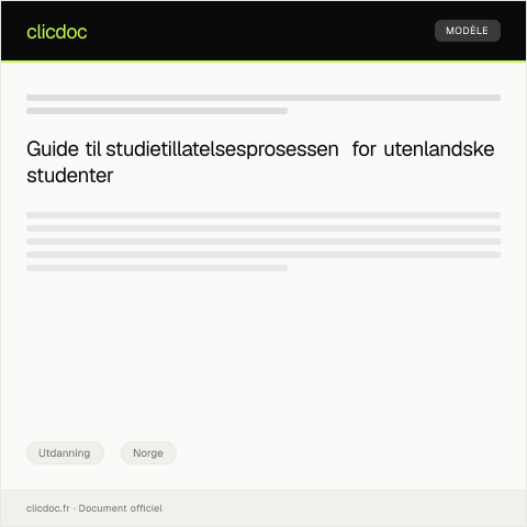 Document preview: Søknad om studietillatelse for utenlandsk student — Utdanning, Norge