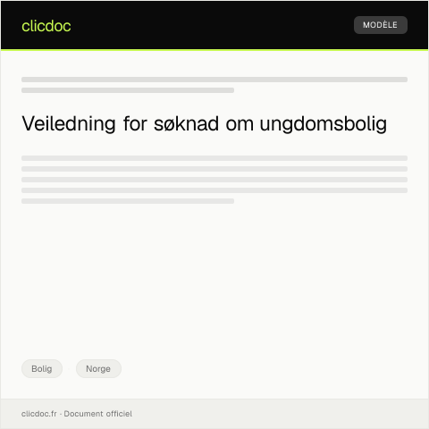 Document preview: Søknad om ungdomsbolig med tilpasset standard — Bolig, Norge