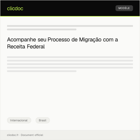 Pré-visualização do documento Solicitação de Acompanhamento de Processos de Migração — Internacional, Brasil