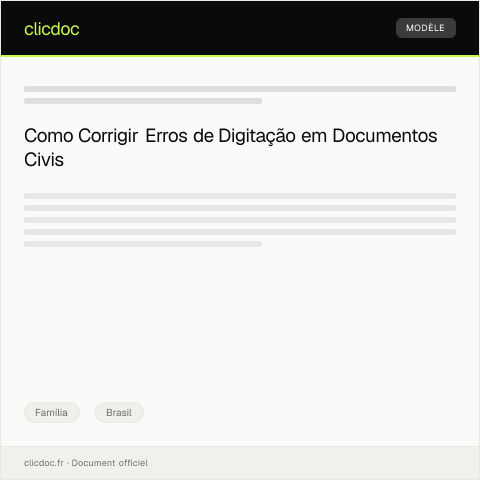 Pré-visualização do documento Solicitação de alteração de nomes em documentos civis por erro de digitação — Família, Brasil