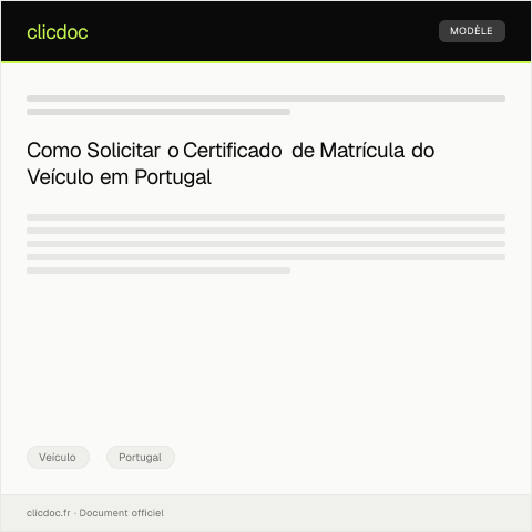 Pré-visualização do documento Solicitação de Certificado de Matrícula do Veículo — Veículo, Portugal