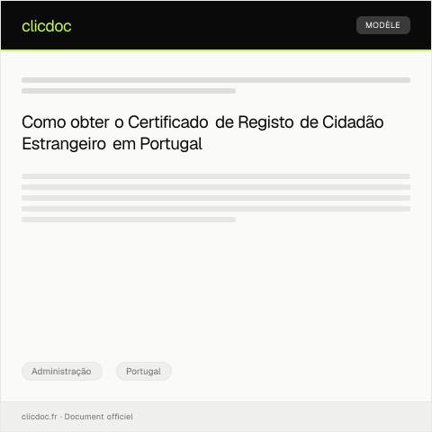 Pré-visualização do documento Solicitação de Certificado de Registo de Cidadão Estrangeiro — Administração, Portugal