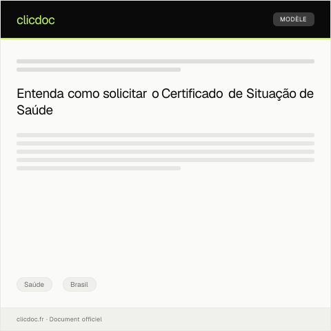 Pré-visualização do documento Solicitação de Certificado de Situação de Saúde — Saúde, Brasil