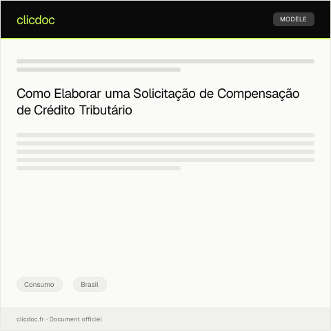 Pré-visualização do documento Solicitação de Compensação de Crédito Tributário — Consumo, Brasil