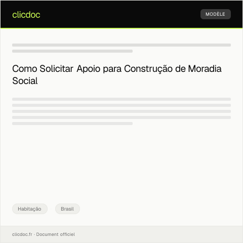 Pré-visualização do documento Solicitação de Apoio para Construção de Moradia de Interesse Social — Habitação, Brasil