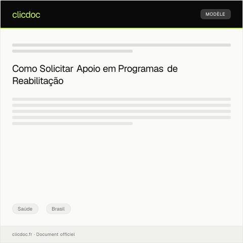 Pré-visualização do documento Solicitação de Apoio em Programas de Reabilitação — Saúde, Brasil