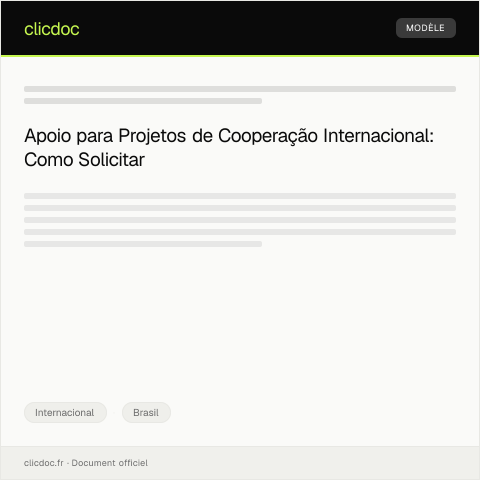 Pré-visualização do documento Solicitação de Apoio para Projetos de Cooperação Internacional — Internacional, Brasil