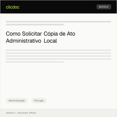 Pré-visualização do documento Solicitação de cópia de ato administrativo local — Administração, Portugal