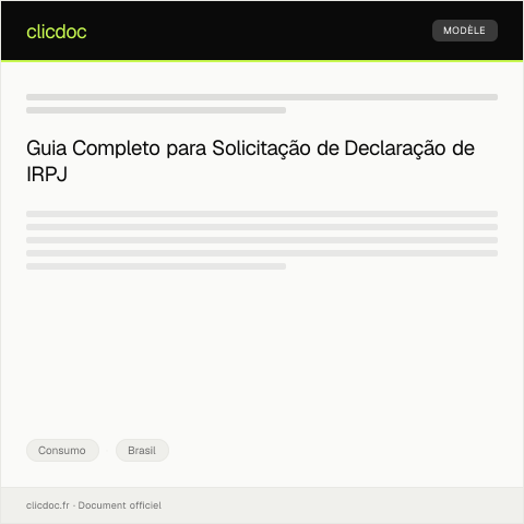 Pré-visualização do documento Solicitação de Declaração de Imposto de Renda de Pessoa Jurídica — Consumo, Brasil