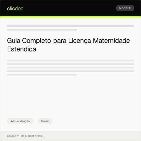 Pré-visualização do documento Solicitação de licença maternidade estendida — Administração, Brasil