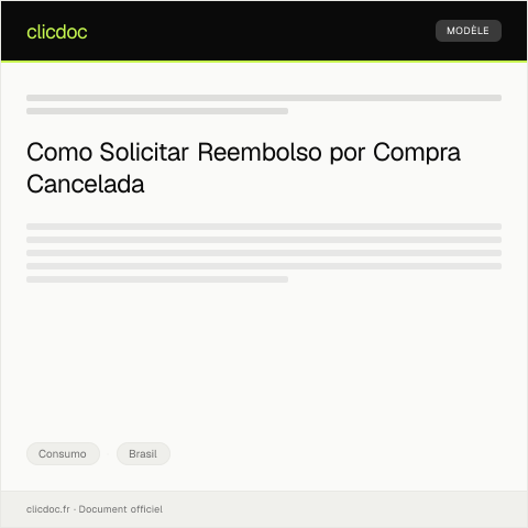 Pré-visualização do documento Solicitação de reembolso por compra cancelada — Consumo, Brasil