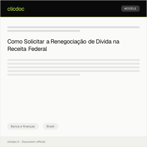 Pré-visualização do documento Solicitação de renegociação de dívida — Banca e finanças, Brasil