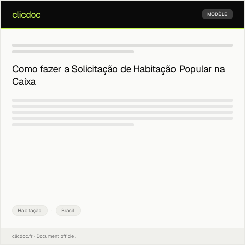 Pré-visualização do documento Solicitação de Habitação Popular junto à Caixa Econômica Federal — Habitação, Brasil