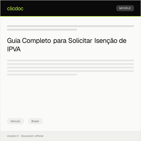 Pré-visualização do documento Solicitação de Isenção de IPVA - Veículo de Pessoa Com Deficiência — Veículo, Brasil