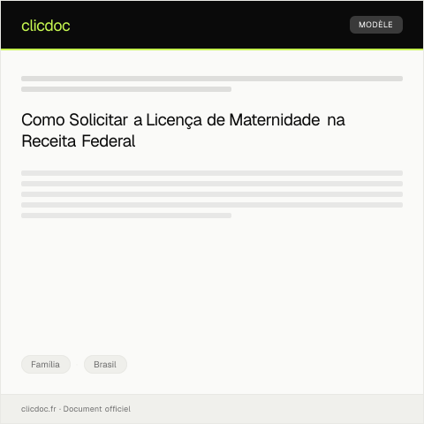 Pré-visualização do documento Solicitação de Licença de Maternidade — Família, Brasil