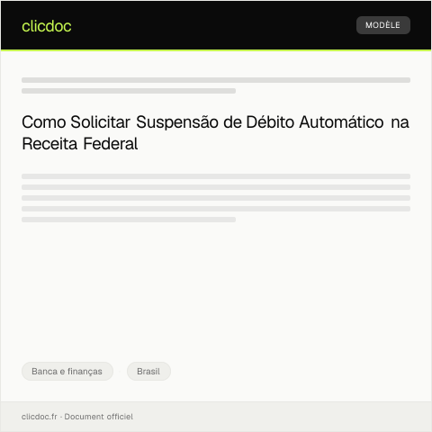 Pré-visualização do documento Solicitação de suspensão de débito automático por motivo de erro na cobrança — Banca e finanças, Brasil