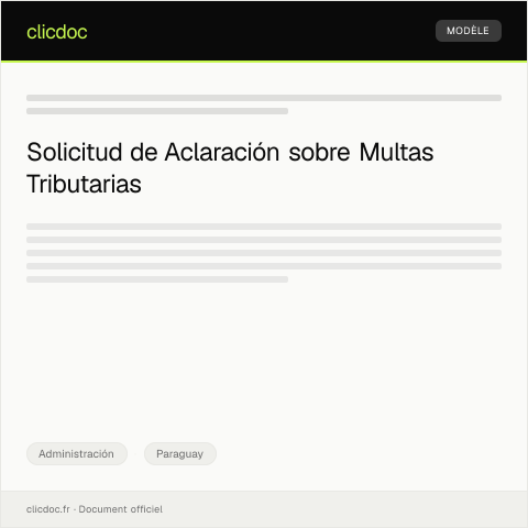 Vista previa del documento Solicitar aclaración sobre multas tributarias — Administración, Paraguay