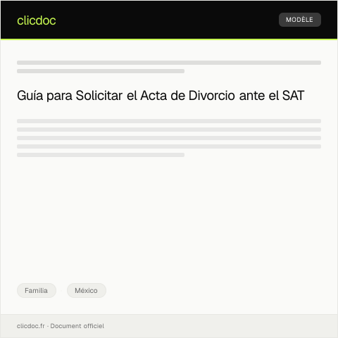Vista previa del documento Solicitar acta de divorcio para trámite legal — Familia, México