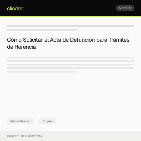 Vista previa del documento Solicitar acta de defunción para trámite de herencia — Administración, Uruguay