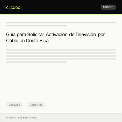 Vista previa del documento Solicitar activación de servicio de televisión por cable — Consumo, Costa Rica