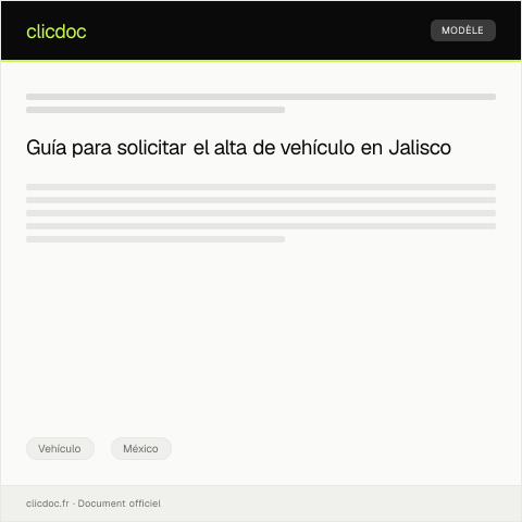 Vista previa del documento Solicitar alta de vehículo ante la Secretaría de Movilidad en Jalisco — Vehículo, México