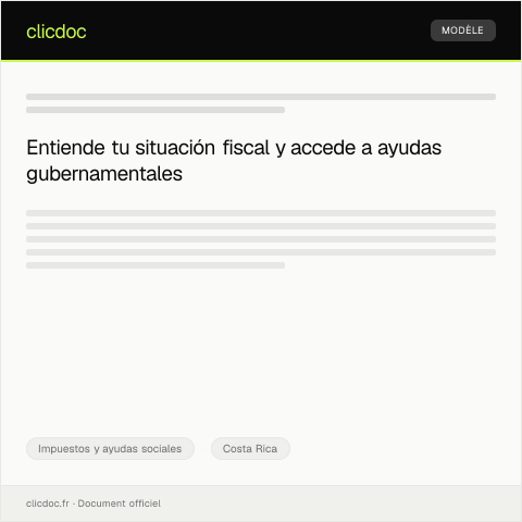 Vista previa del documento Solicitar análisis de situación fiscal y posibles beneficios sociales en el Ministerio de Hacienda — Impuestos y ayudas sociales, Costa Rica