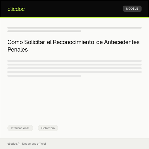 Vista previa del documento Solicitar reconocimiento de antecedentes penales en embajada colombiana — Internacional, Colombia