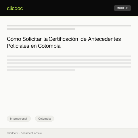 Vista previa del documento Solicitar certificación de antecedentes policiales para trámites migratorios — Internacional, Colombia