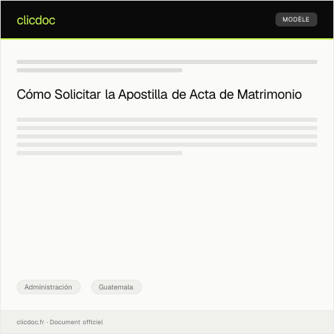Vista previa del documento Solicitar apostilla de acta de matrimonio para trámites en el extranjero — Administración, Guatemala
