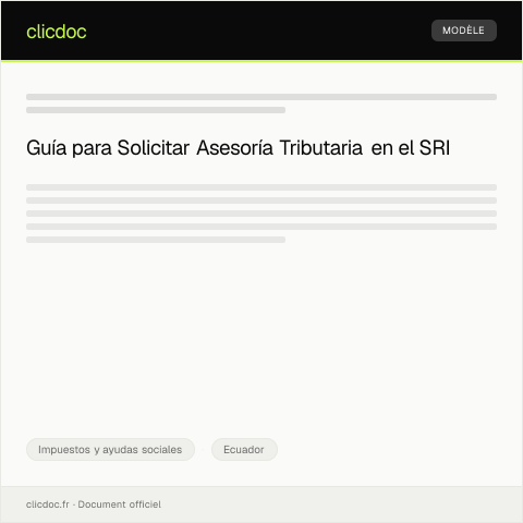 Vista previa del documento Solicitar asesoramiento tributario virtual en el portal del SRI — Impuestos y ayudas sociales, Ecuador
