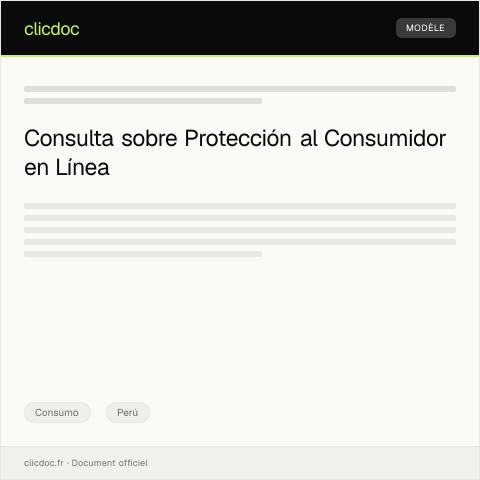 Vista previa del documento Solicitar asesoría en protección del consumidor en línea — Consumo, Perú