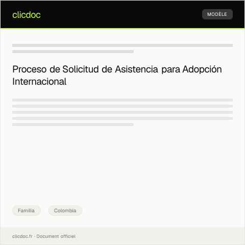 Vista previa del documento Solicitar asistencia para trámite de adopción internacional — Familia, Colombia