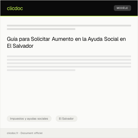 Vista previa del documento Solicitar aumento en la ayuda social — Impuestos y ayudas sociales, El Salvador