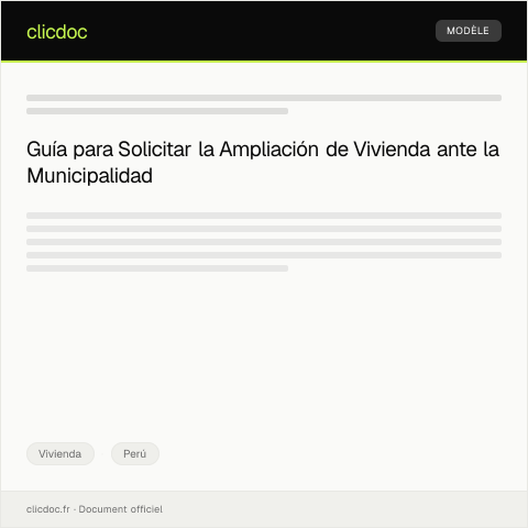 Vista previa del documento Solicitar autorización para ampliación de vivienda ante la Municipalidad — Vivienda, Perú
