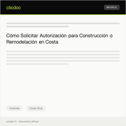 Vista previa del documento Solicitar autorización de construcción o remodelación — Vivienda, Costa Rica