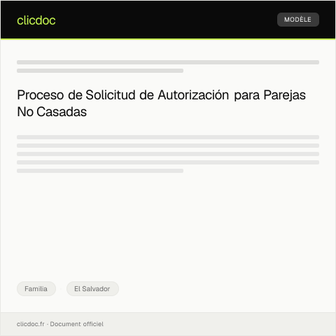 Vista previa del documento Solicitar autorización para convivencia de pareja no casada — Familia, El Salvador