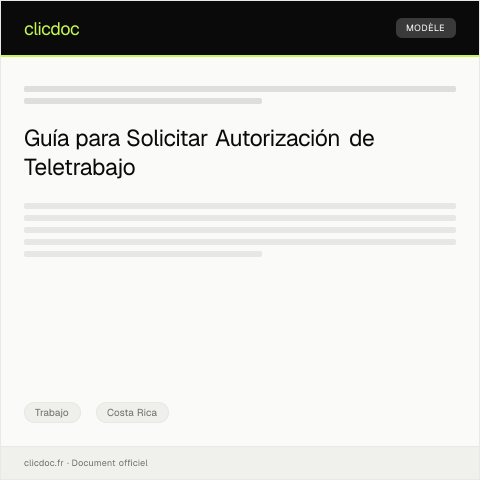 Vista previa del documento Solicitar autorización para teletrabajo — Trabajo, Costa Rica