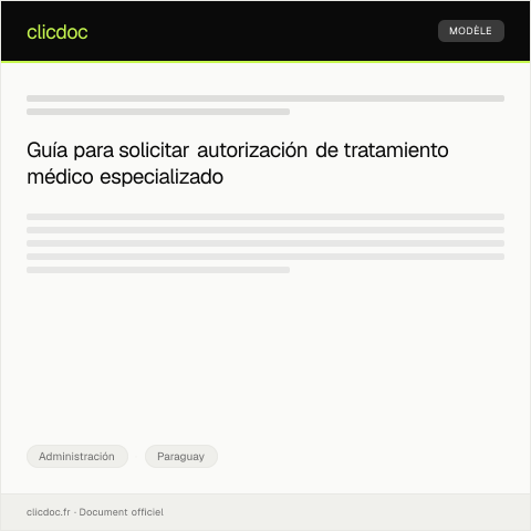 Vista previa del documento Solicitar autorización para tratamiento médico especializado — Administración, Paraguay