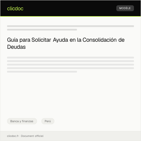 Vista previa del documento Solicitar ayuda para consolidar deudas — Banca y finanzas, Perú
