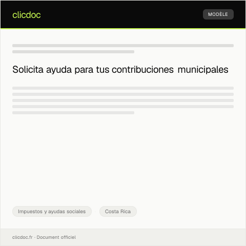 Vista previa del documento Solicitar ayuda para pago de contribuciones municipales por situación económica difícil — Impuestos y ayudas sociales, Costa Rica