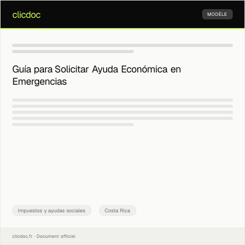 Vista previa del documento Solicitar ayuda económica por emergencia social — Impuestos y ayudas sociales, Costa Rica