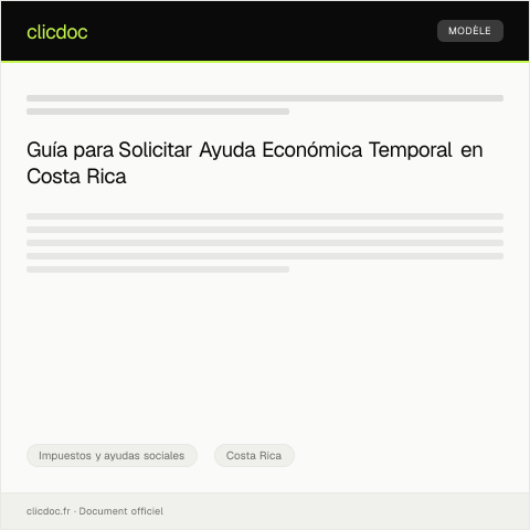 Vista previa del documento Solicitar ayuda económica temporal por situación de emergencia social — Impuestos y ayudas sociales, Costa Rica