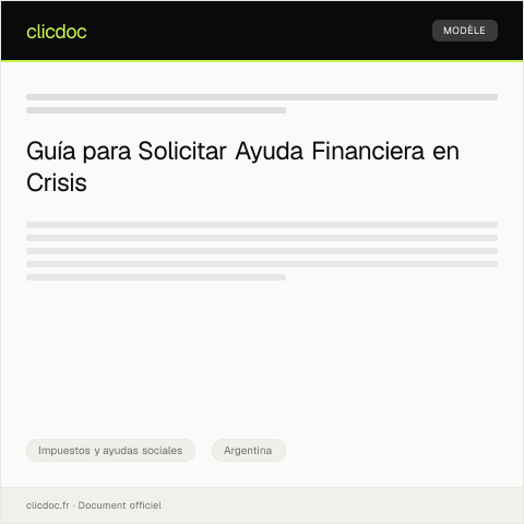 Vista previa del documento Solicitar ayuda financiera en caso de emergencia — Impuestos y ayudas sociales, Argentina