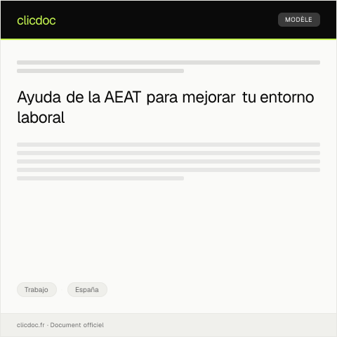 Vista previa del documento Solicitar la ayuda para mejora de condiciones laborales — Trabajo, España