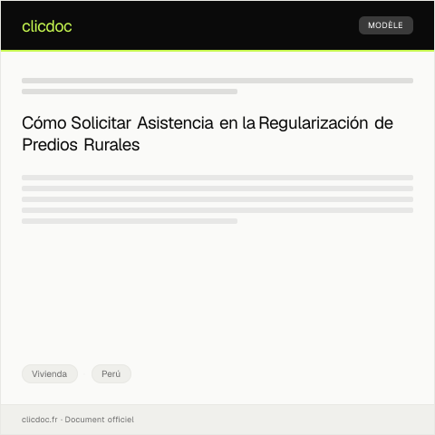 Vista previa del documento Solicitar ayuda en trámites de regularización de predios rurales — Vivienda, Perú