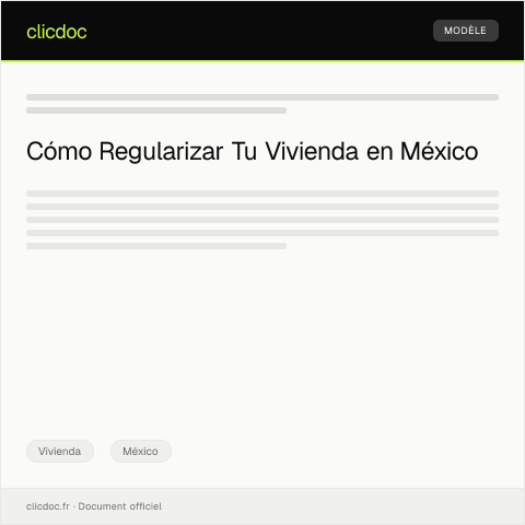 Vista previa del documento Solicitar ayuda para regularización de vivienda ante el Consejo Nacional de Población — Vivienda, México