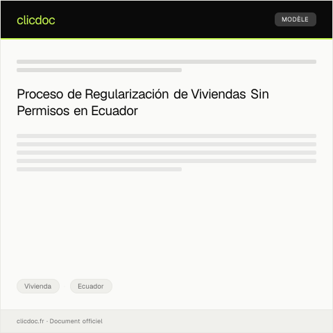 Vista previa del documento Solicitar ayuda para regularización de viviendas construidas sin permisos — Vivienda, Ecuador
