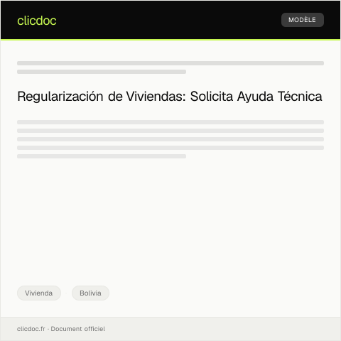 Vista previa del documento Solicitar ayuda técnica para regularización de viviendas — Vivienda, Bolivia