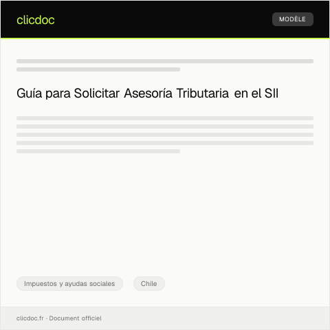 Vista previa del documento Solicitar ayuda o asesoría tributaria en línea en el portal del SII — Impuestos y ayudas sociales, Chile