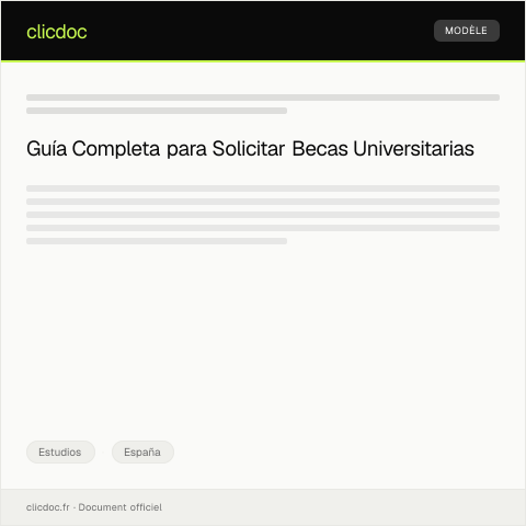Vista previa del documento Solicitar beca o ayuda económica para estudios universitarios — Estudios, España